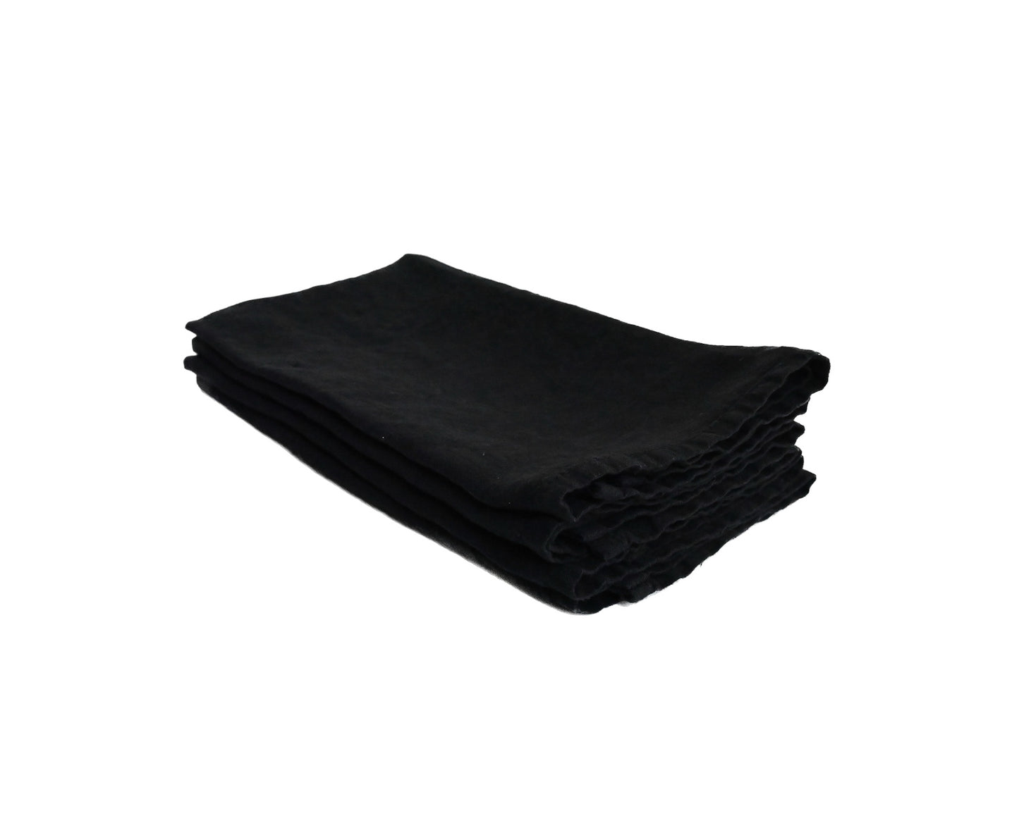 Set of Four Black Linen Napkins