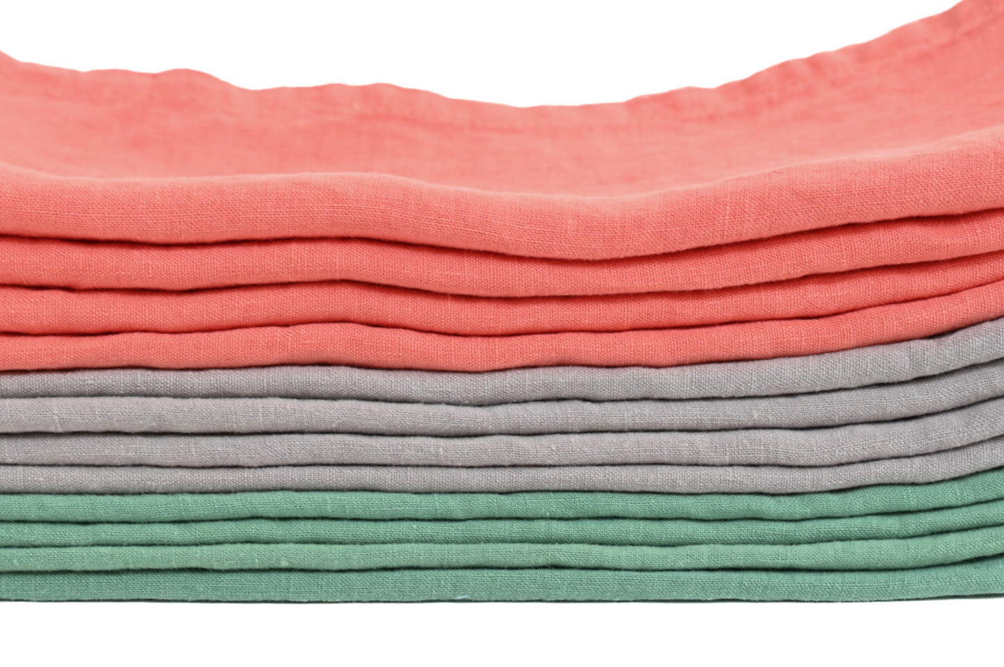 Set of Four Pink Sherbet Linen Napkins
