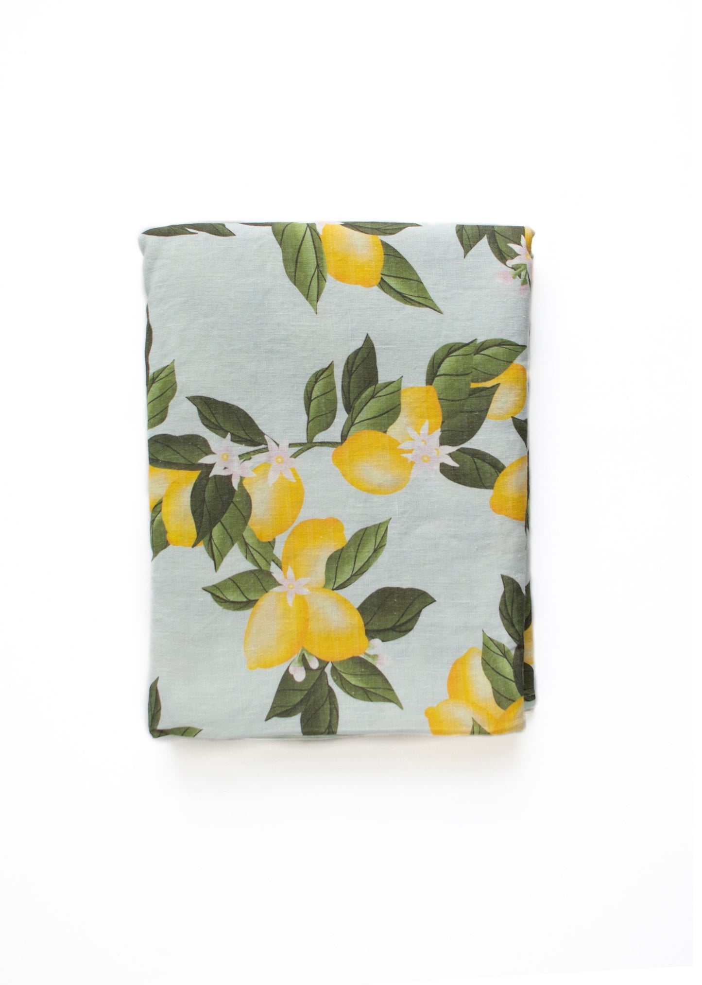 Lemon Print Linen Coverlet