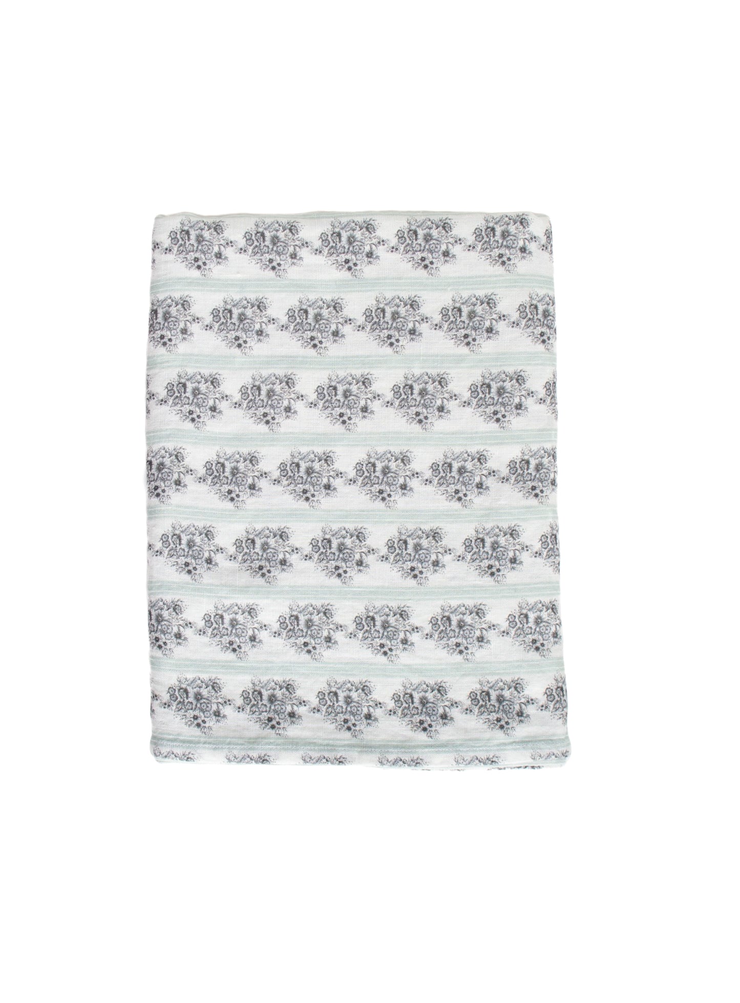 Floral Stripe Linen Tablecloth