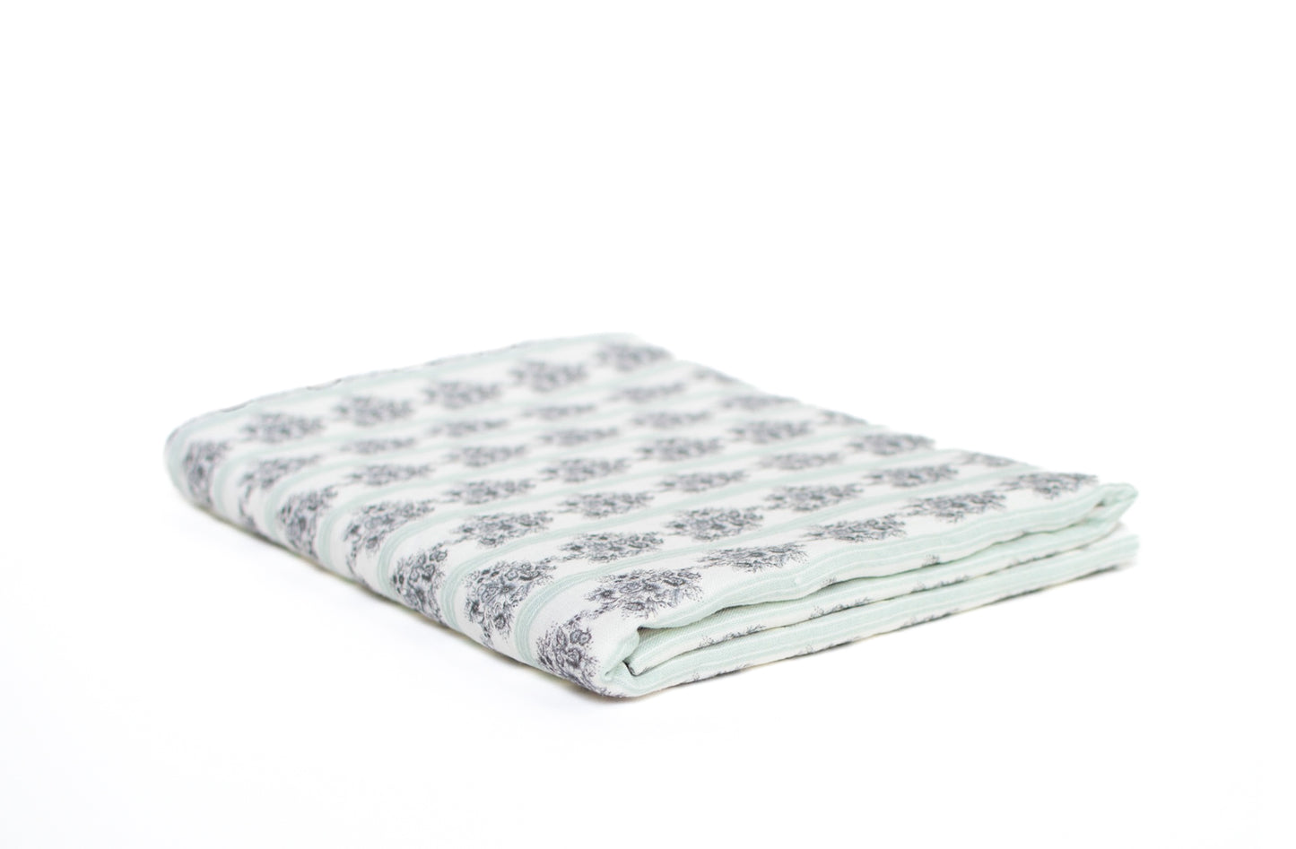 Floral Stripe Linen Tablecloth
