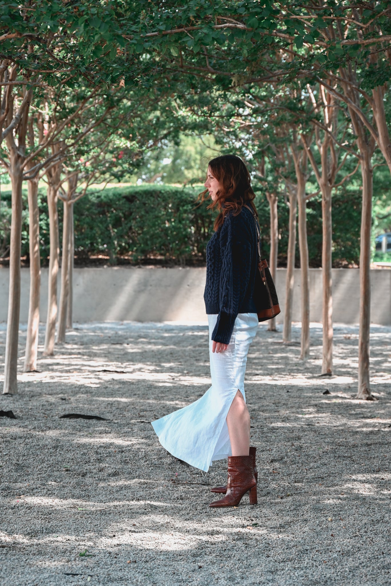 Paloma Linen Slit Skirt