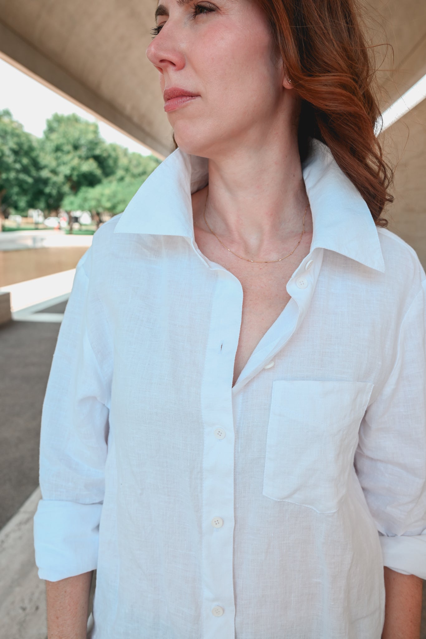 Neutral Linen Top