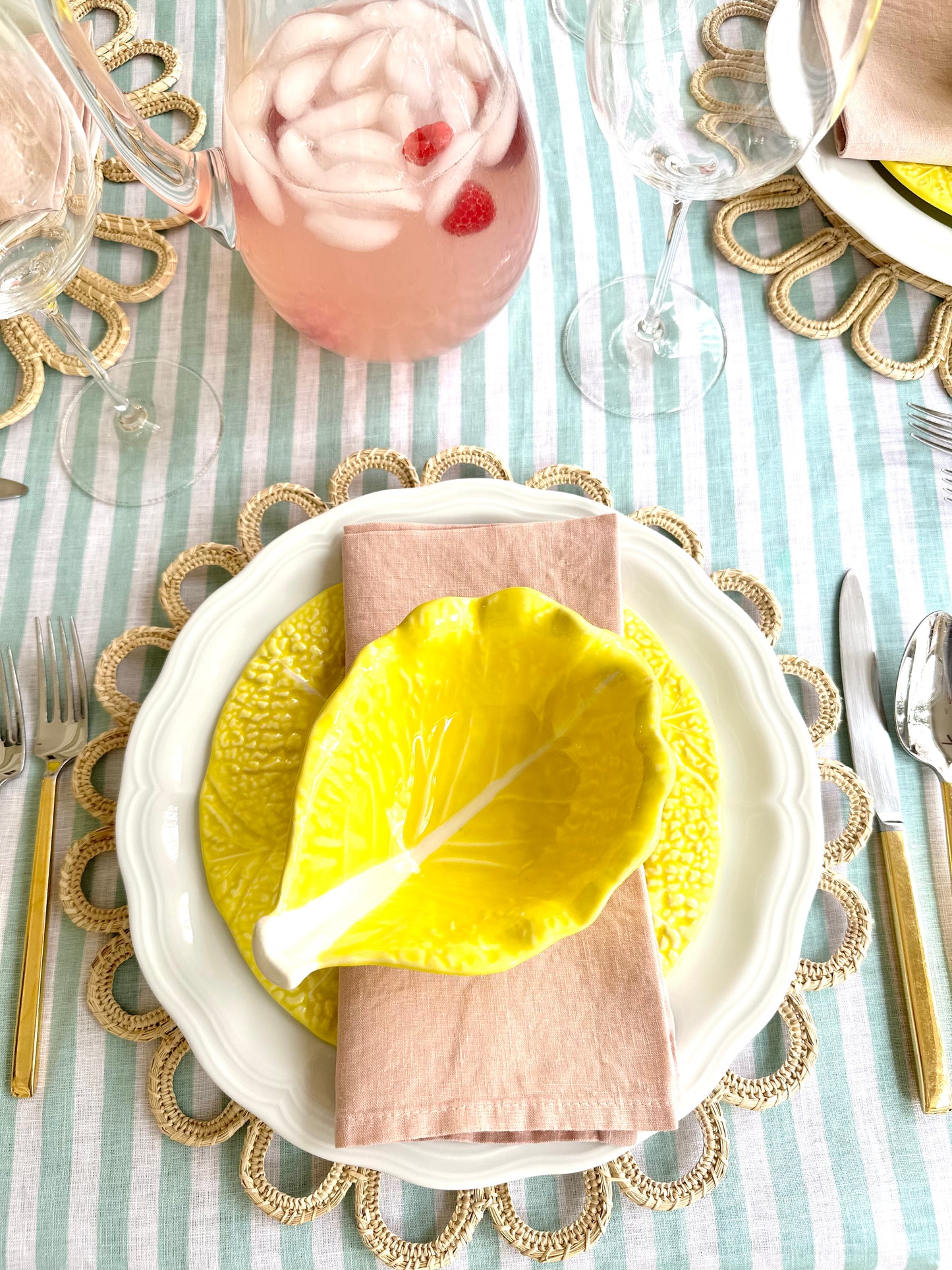 Pool Stripe Linen Tablecloth