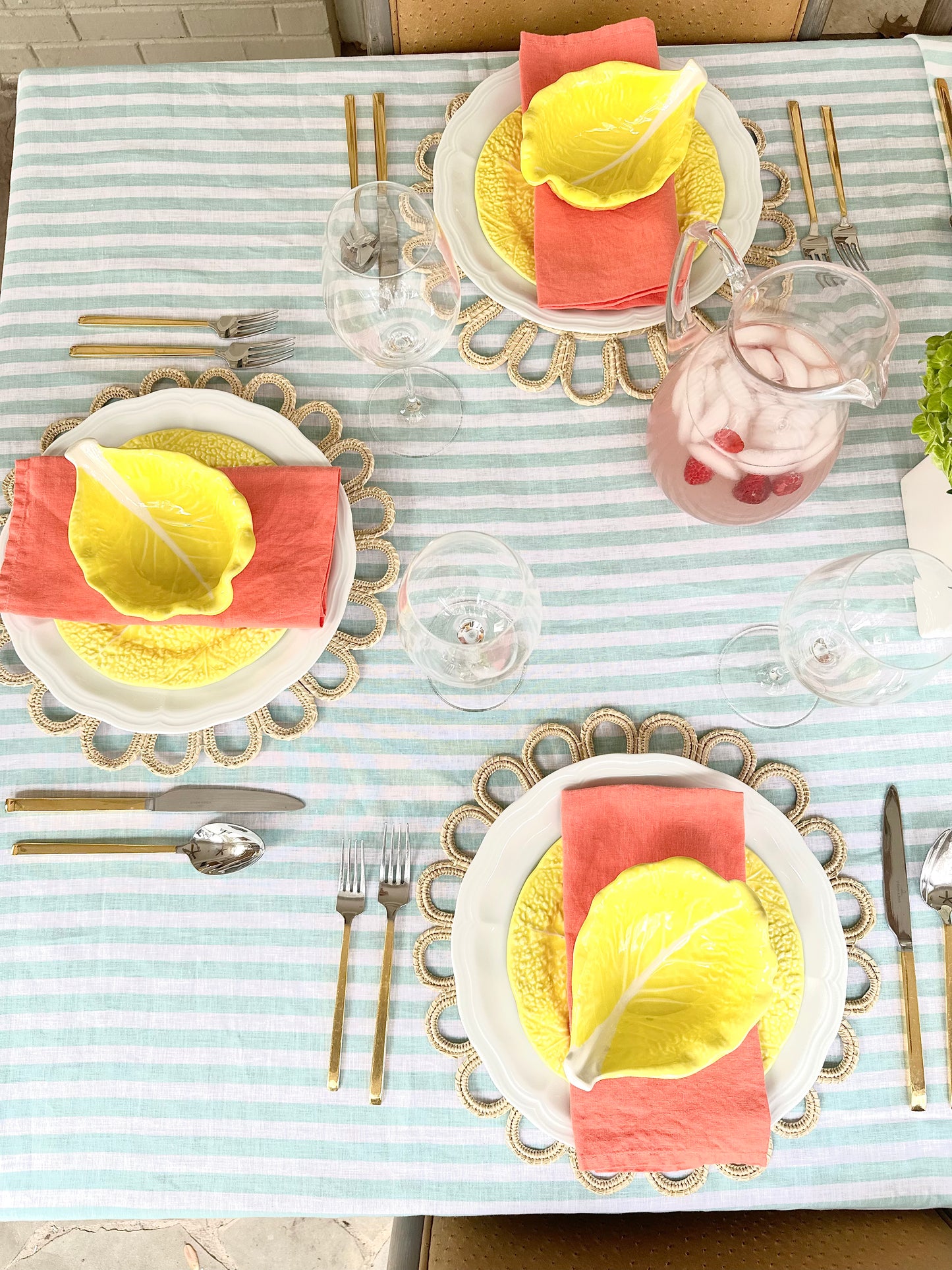 Pool Stripe Linen Tablecloth