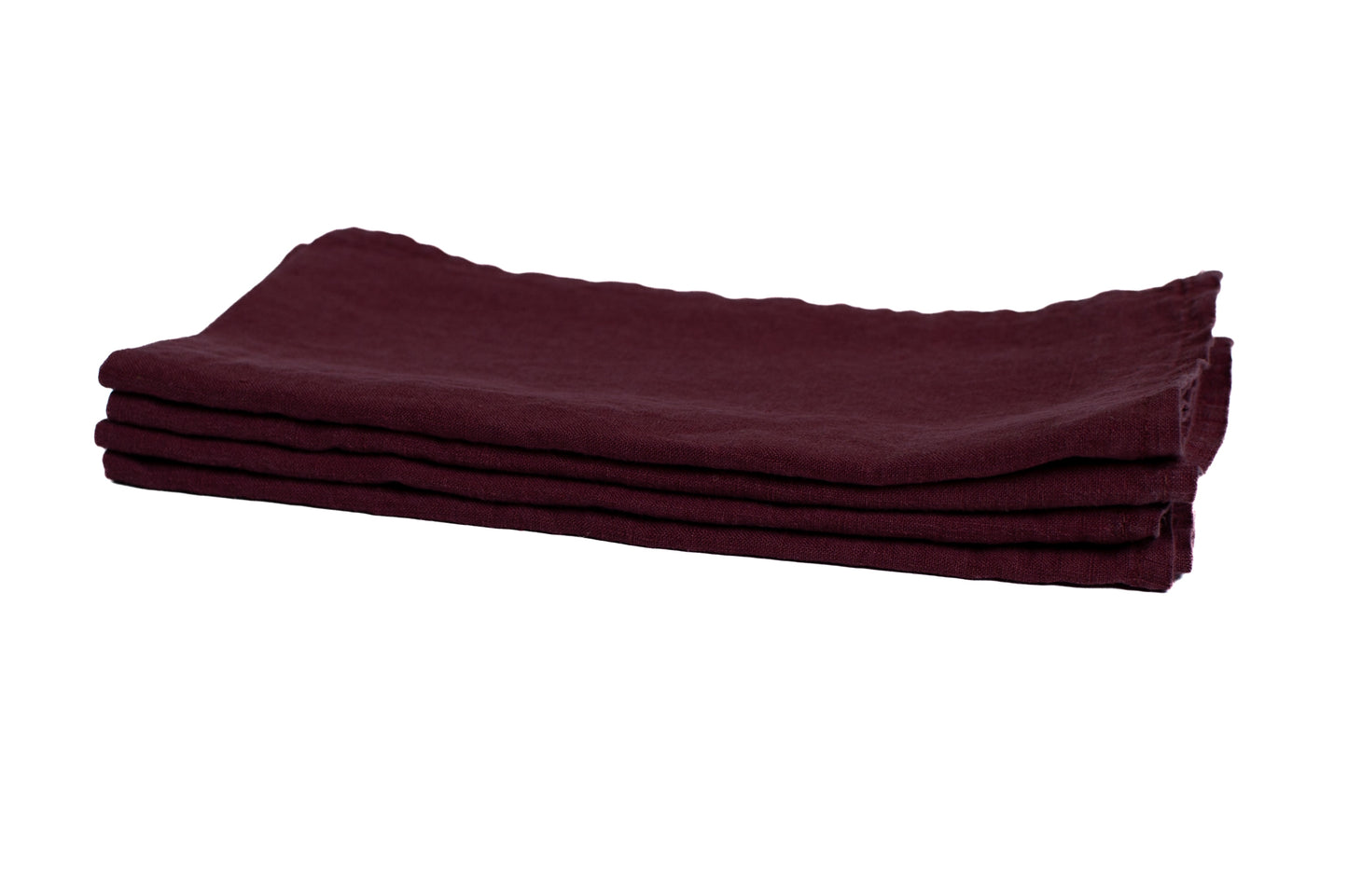 Set of Four Aubergine Linen Napkins