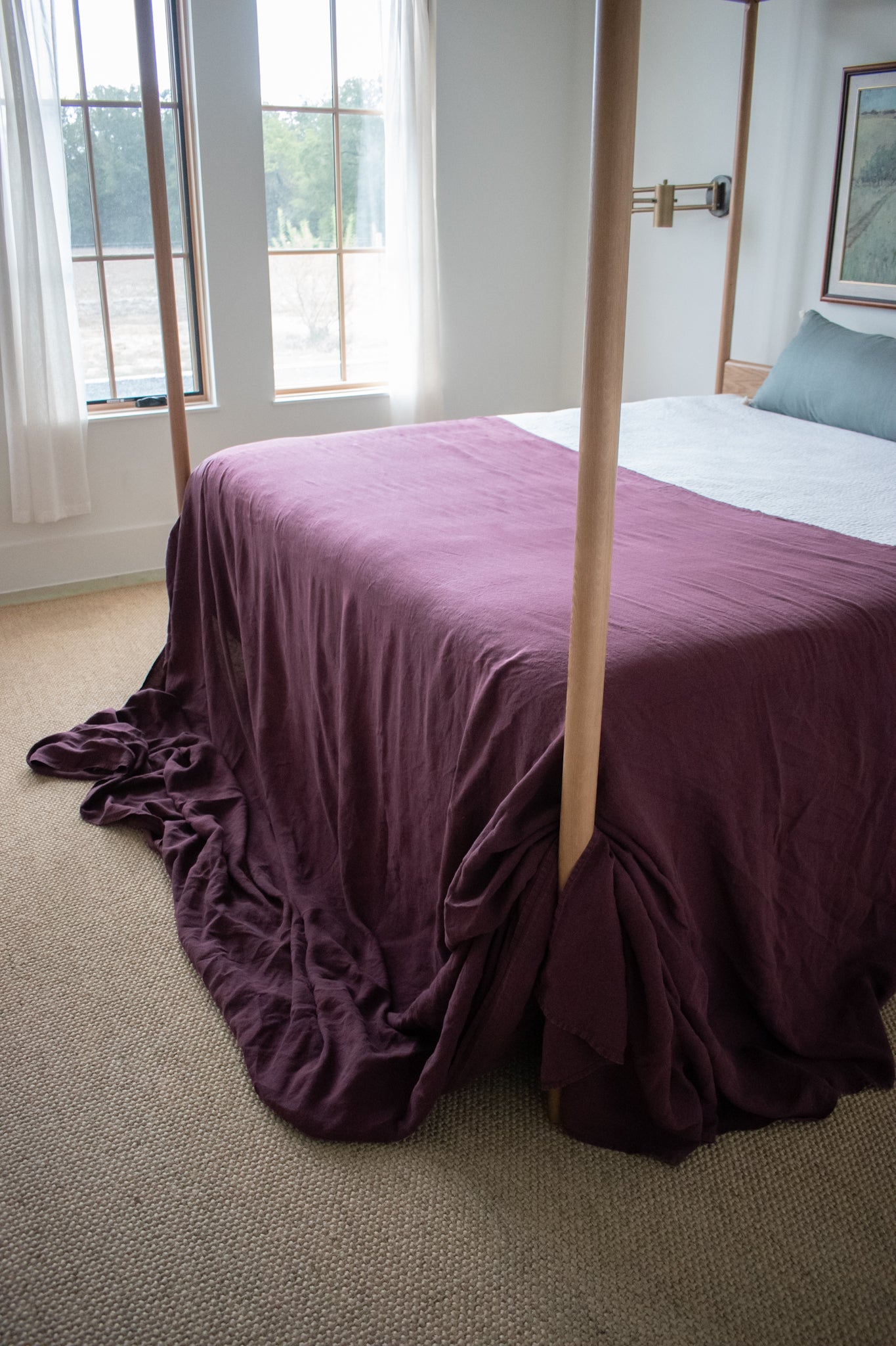 Aubergine Linen Coverlet