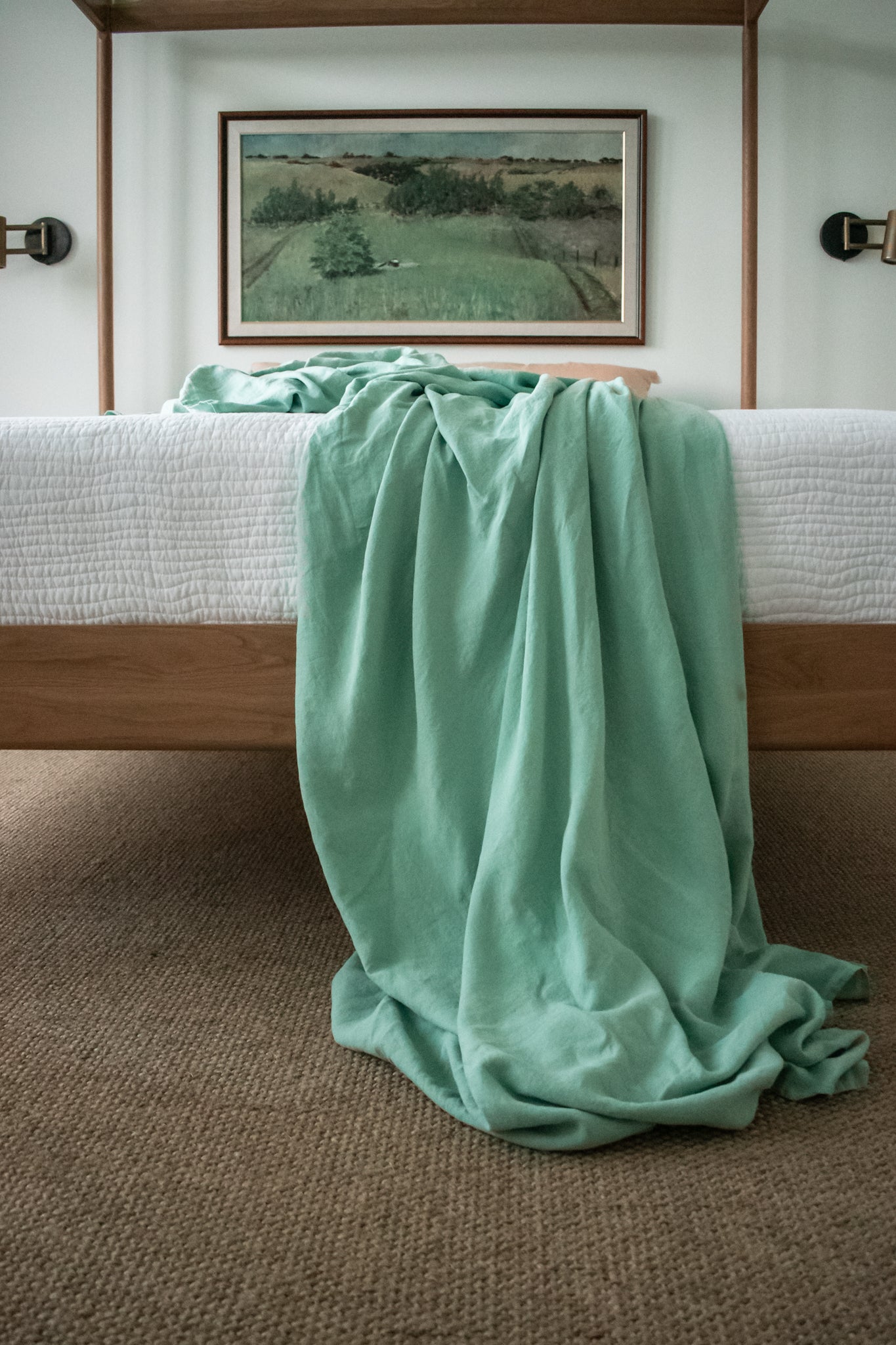 Mint Linen Coverlet