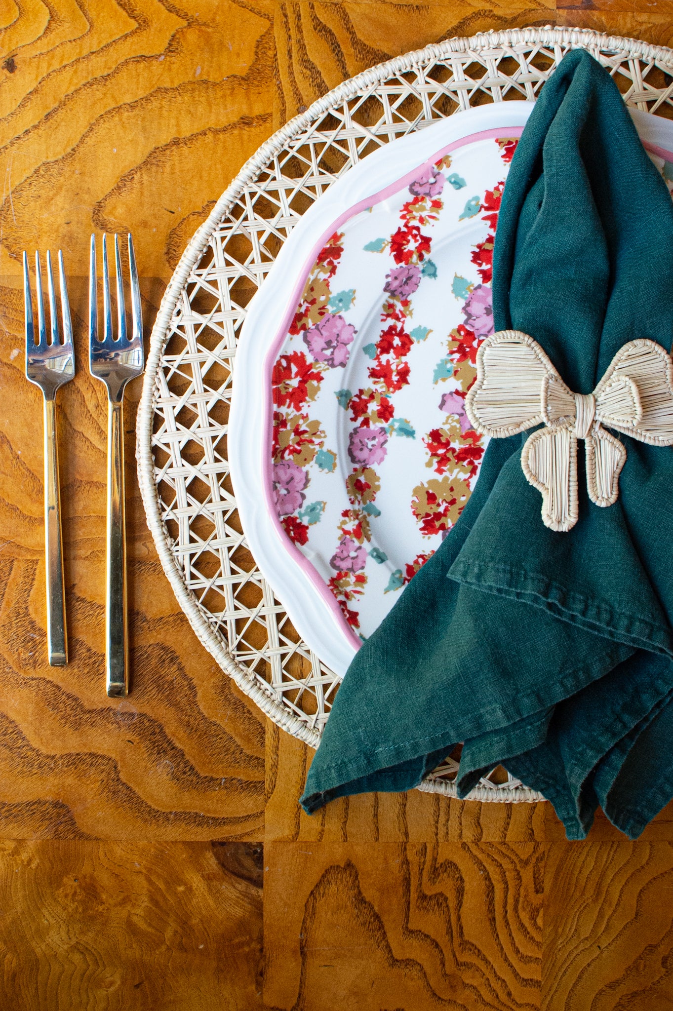 Set of Four Forest Linen Napkins