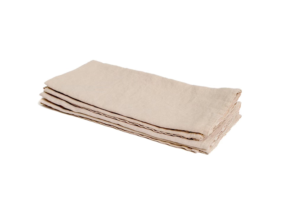 Set of Four Sand Linen Napkins