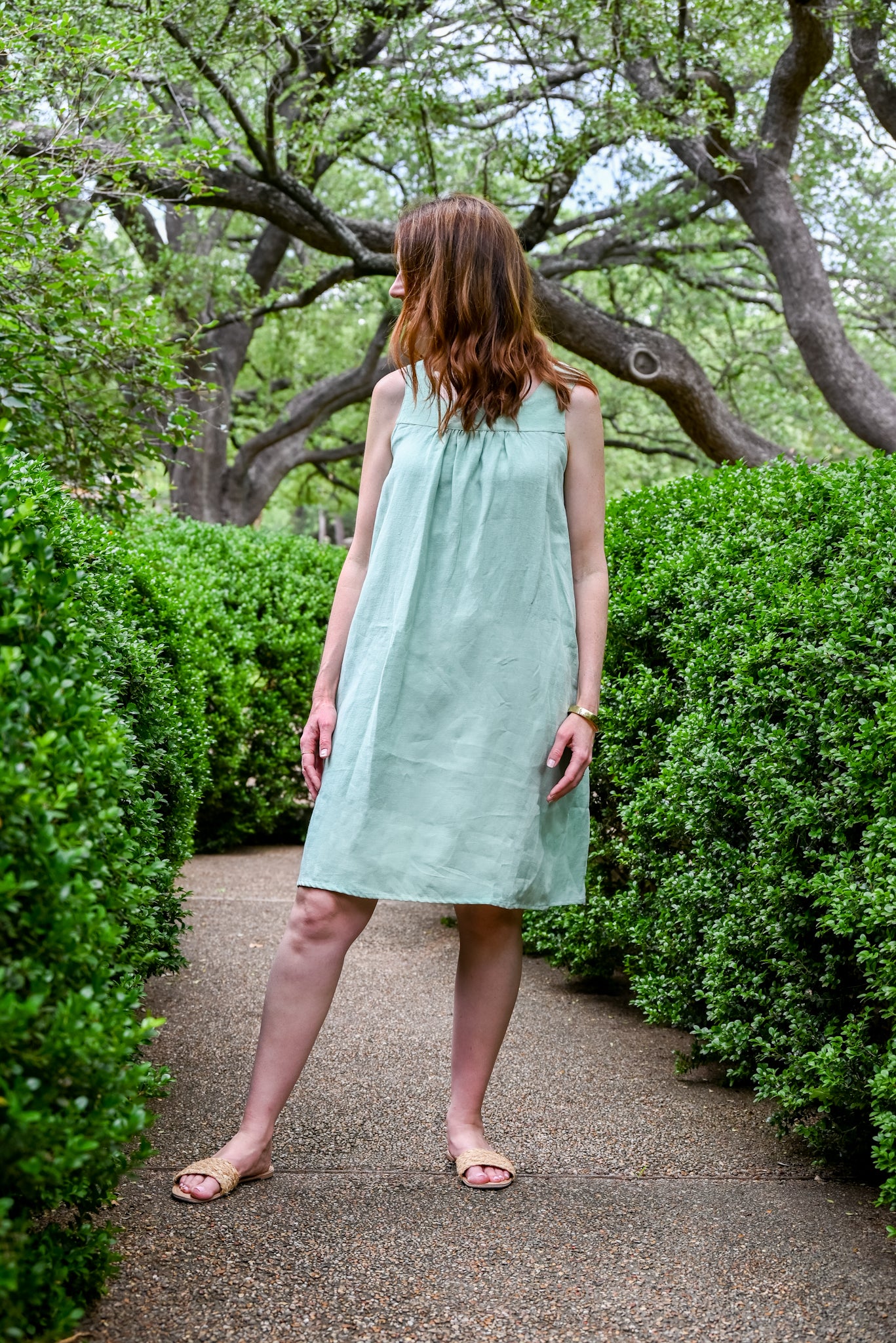Laguna Linen Short Dress in Mint