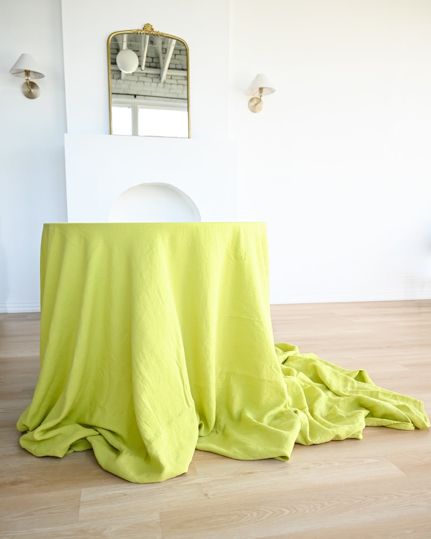 Chartreuse Linen Tablecloth