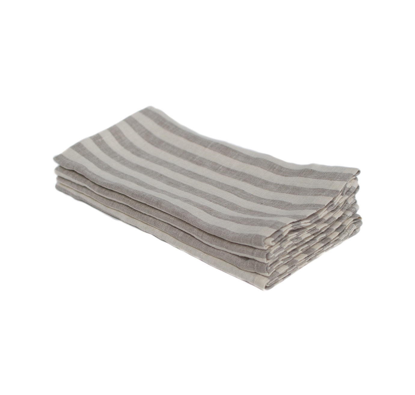 Set of Four Stripe Linen Napkins