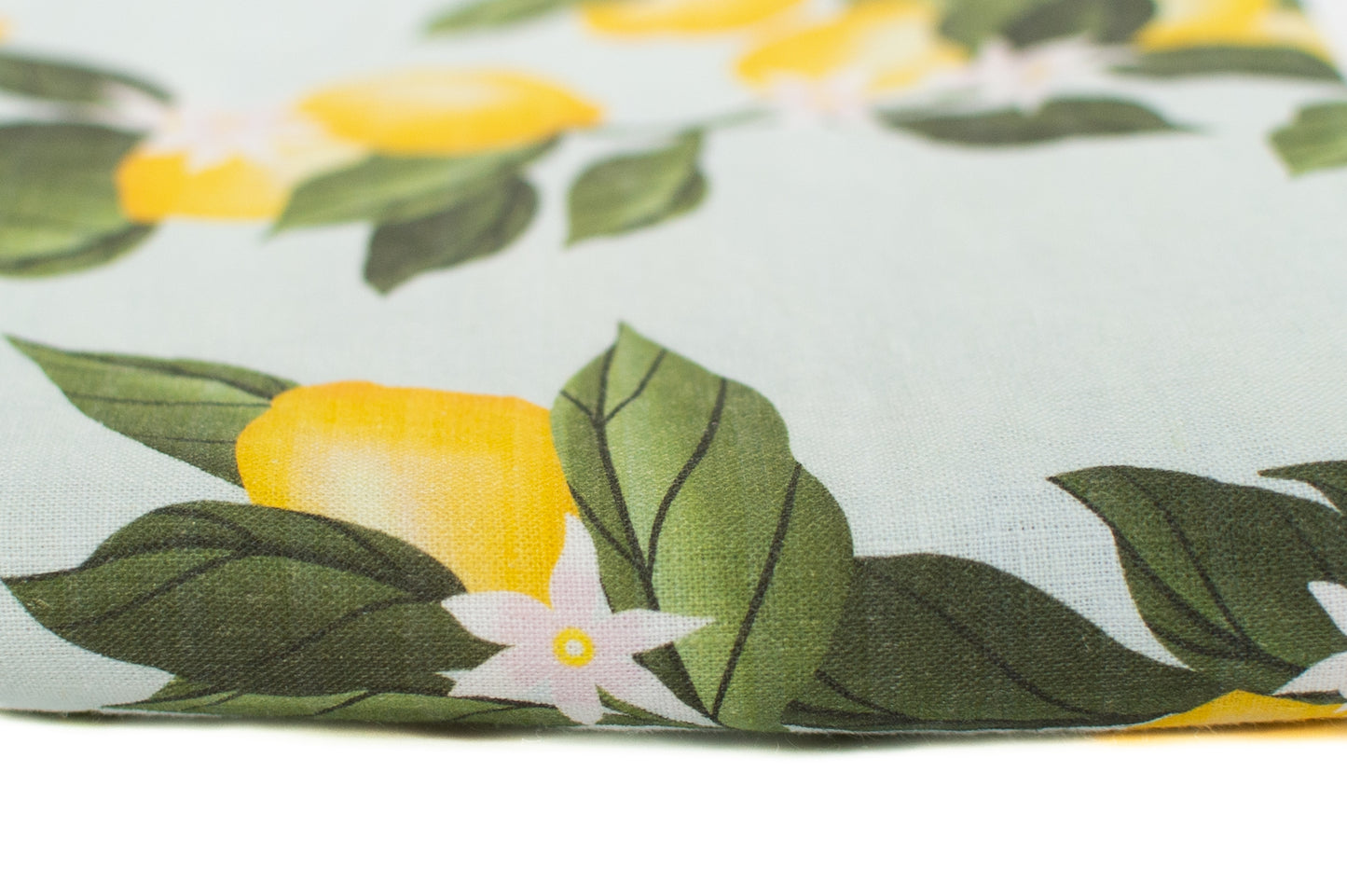Lemon Print Linen Coverlet