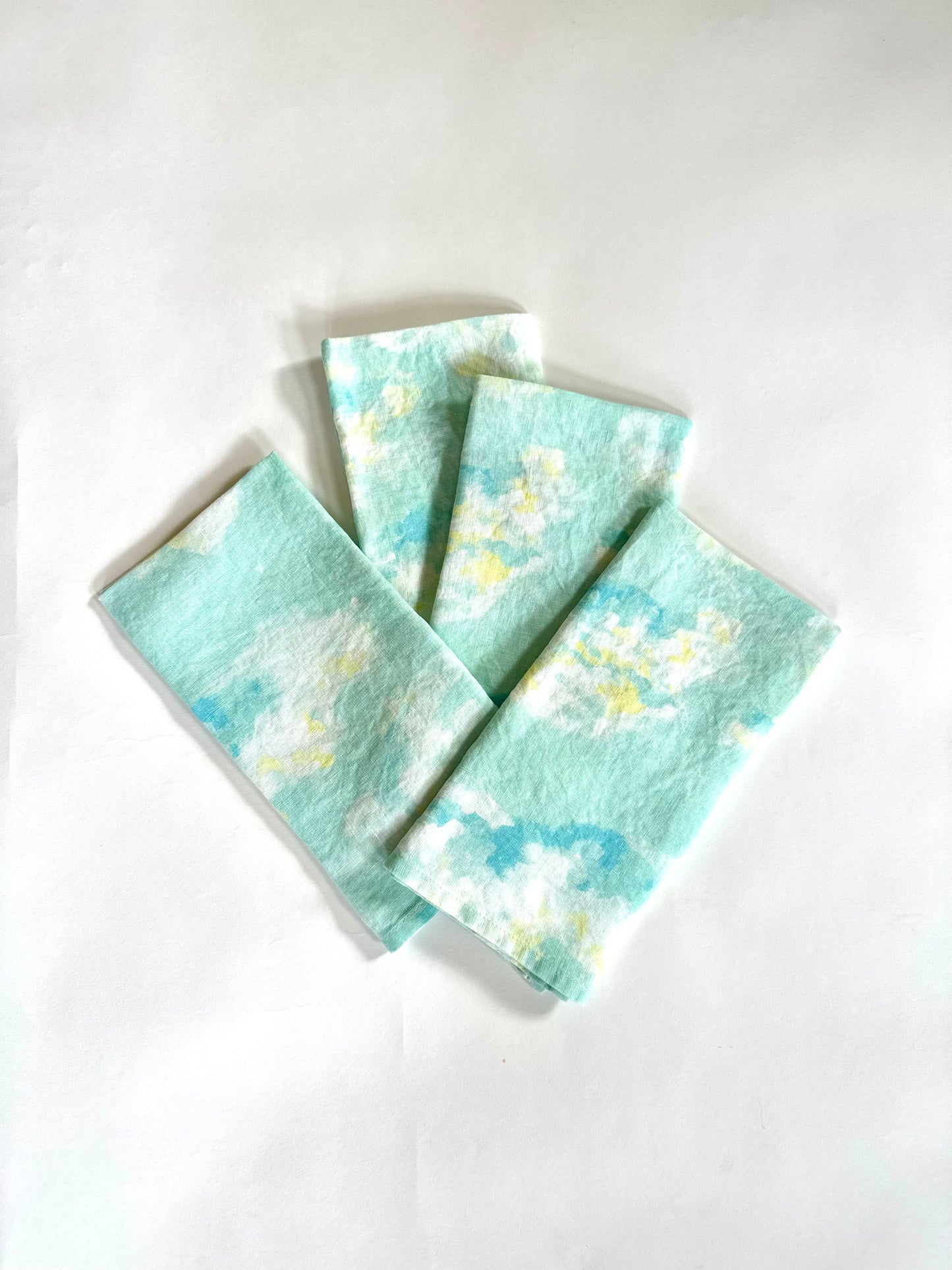 Set of Four Clouds Print Linen Napkins