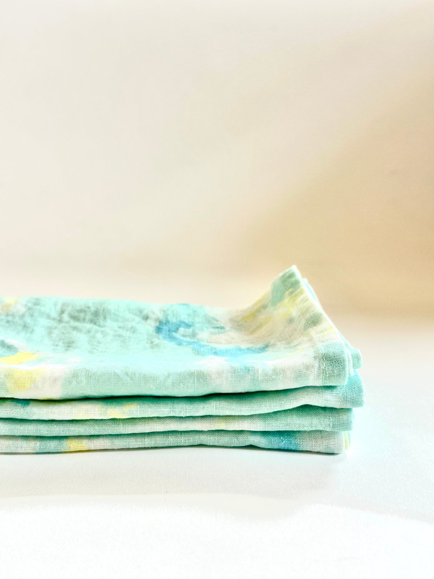 Set of Four Clouds Print Linen Napkins