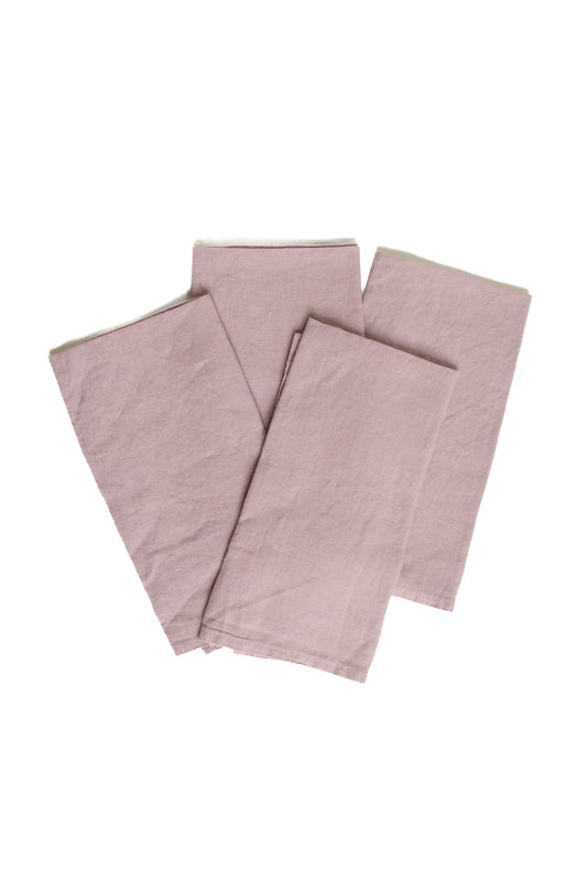 Set of Four Lavender Linen Napkins