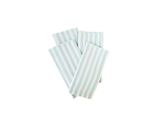 Set of Four Pool Striped Linen Napkins