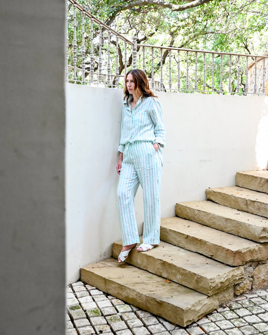 Pool Striped Linen Beach Pant