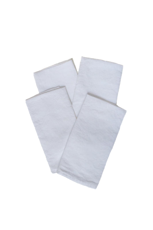 Set of Four Blanc Linen Napkins