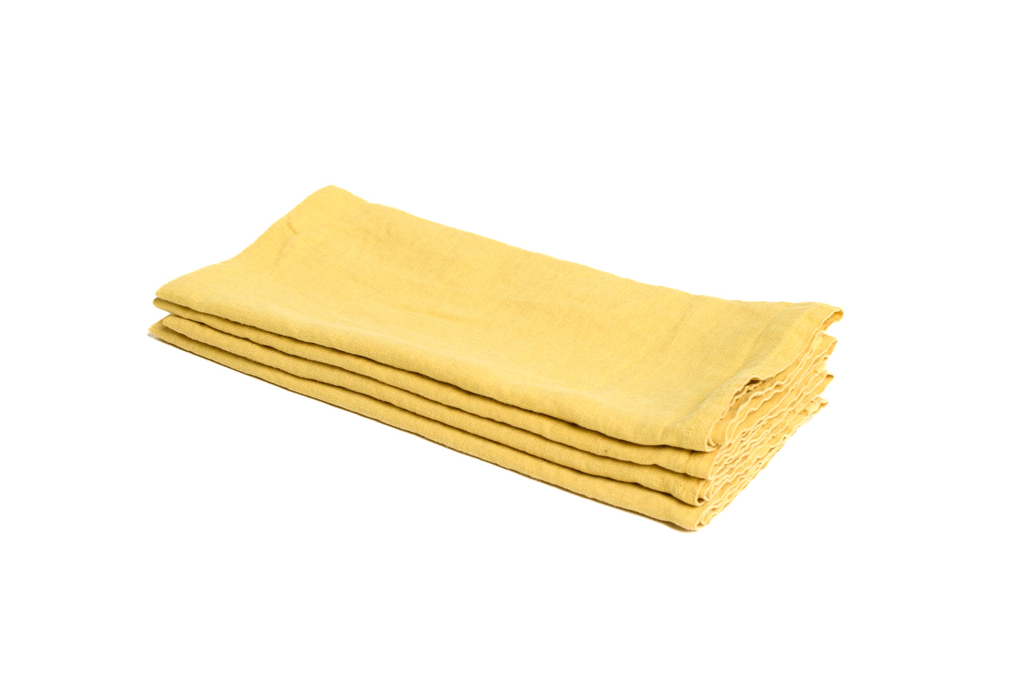 Set of Four Citron Linen Napkins