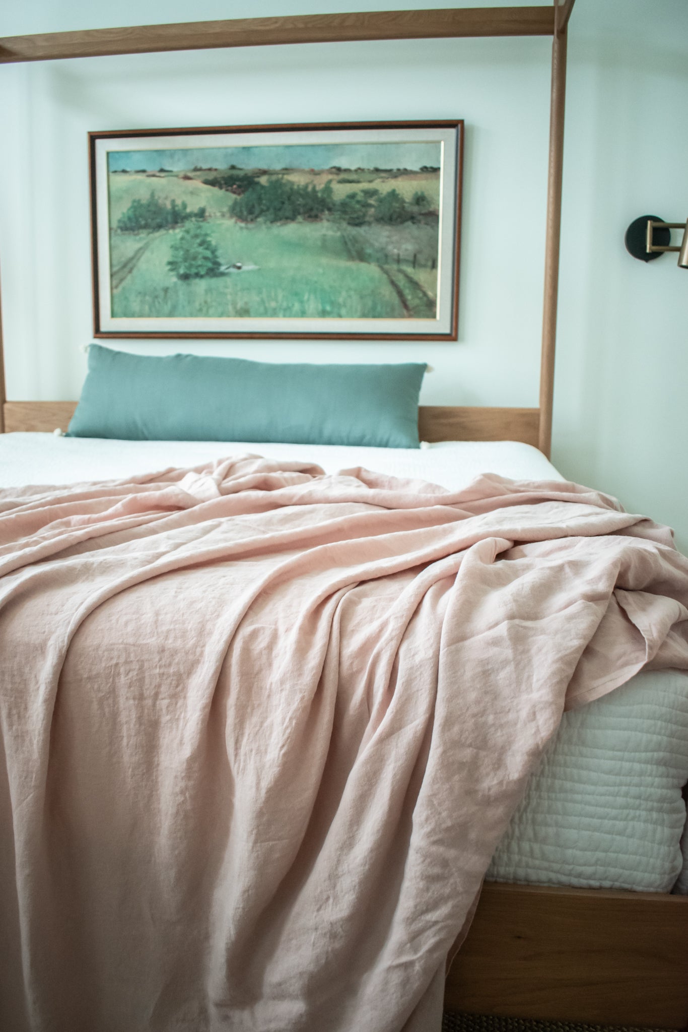 Blush Linen Coverlet