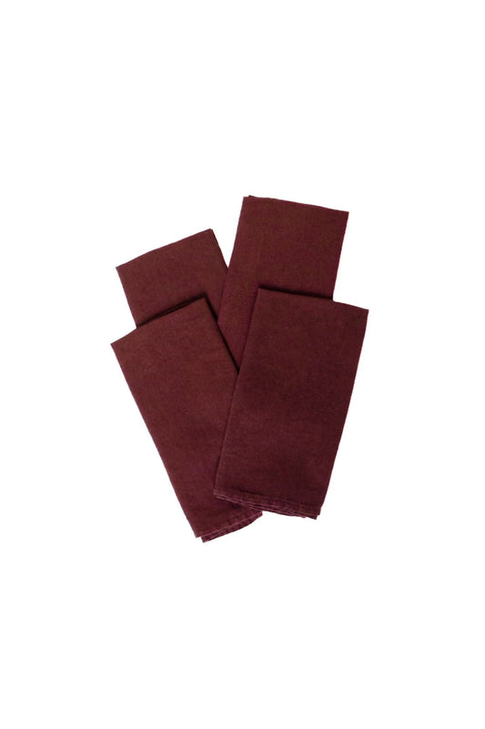 Set of Four Currant Linen Napkins