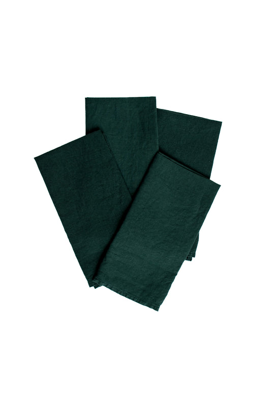 Set of Four Forest Linen Napkins